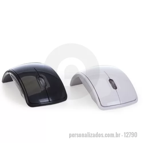 Mouse wireless personalizado - Mouse óptico de tecnologia wireless e retrátil. Mouse anatômico de material plástico resistente, possui rolamento plástico translúcido, laterais texturizadas, parte traseira dobrável, luz inferior óptica vermelha, receptor Nano USB 2.4 GHZ. Funcionamento através de 2 pilhas AAA(não acompanha). CONHEÇA  ESSE E OUTROS PRODUTOS EM NOSSA PÁGINA EXCLUSIVA