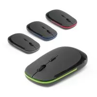 Mouse wireless 2.4G em ABS 100% reciclado com acabamento emborrachado. Três modos de precisão 800dpi, 1200dpi e 1600dpi. Incluso 2 pilhas AAA. Fornecido em caixa presente. 65 x 105 x 20 mm
