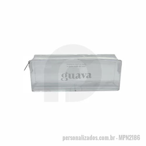 Necessaire em Pvc personalizado - Necessaire PVC com Ziper - medida: 21x8x6