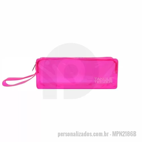 Necessaire em Pvc personalizado - Necessaire com alça - PVC - MEDIDA: 21X8X6