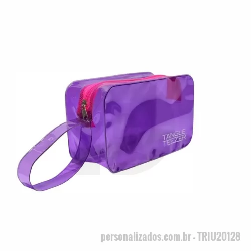 Necessaire em Pvc personalizado - Necessaire com alça personalizada - PVC - MEDIDA: 20X12X8