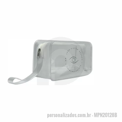 Necessaire em Pvc personalizado - Necessaire com alça - PVC - MEDIDA: 20x12x8