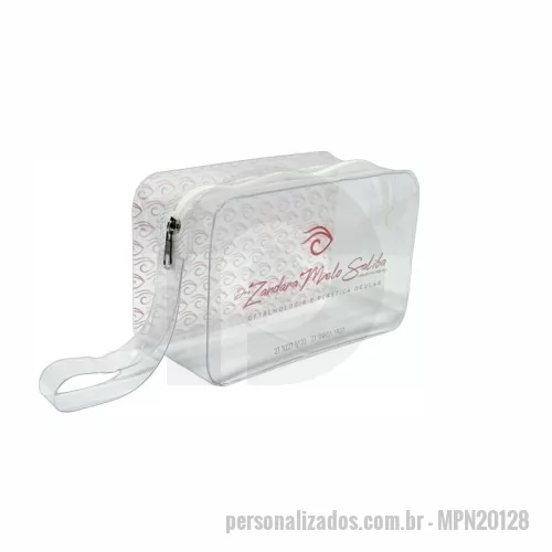 Necessaire em Pvc personalizado - Necessaire com alça - PVC - MEDIDA: 20x12x8