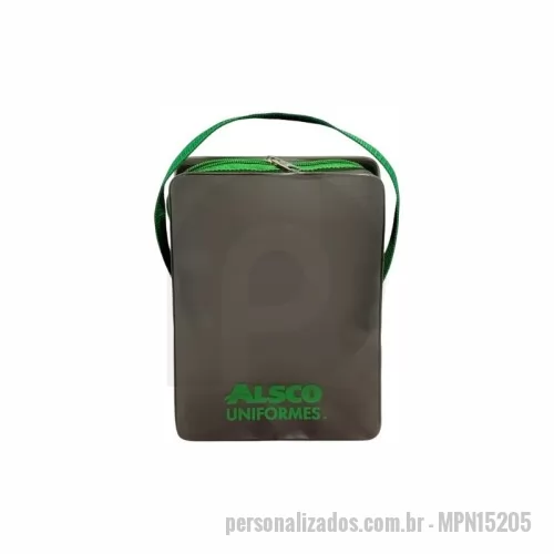 Necessaire em Pvc personalizado - Necessaire com alça e fole - PVC ALLKLEAR FUME - Medida: 15x20x5