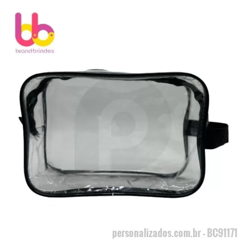 Necessaire em Pvc personalizado - NECESSAIRE MATERIAL: CRISTAL 020 MEDIDA: 22X15X8,5 CM
