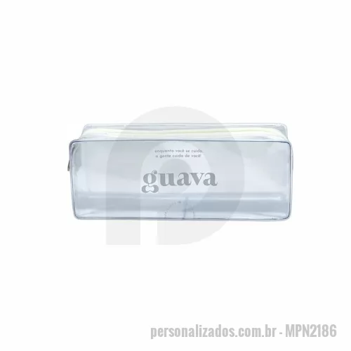 Necessaire em Pvc personalizado - Necessaire com ziper PVC - Personalizado - Medida: 21x8x6