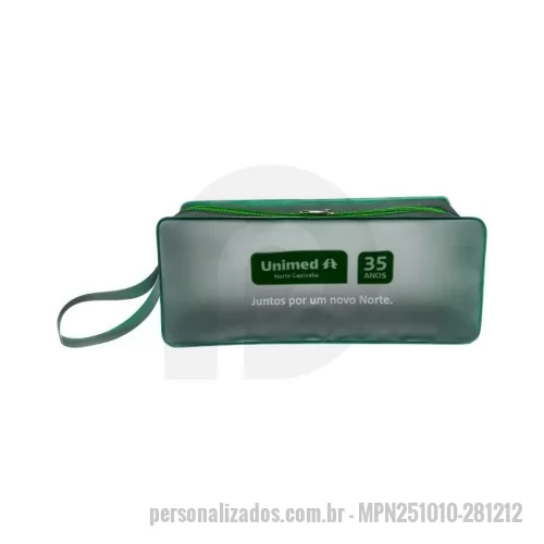 Necessaire em Pvc personalizado - Necessaire de PVC c/ alça - Medida: 25x10x10 - 28x12x12