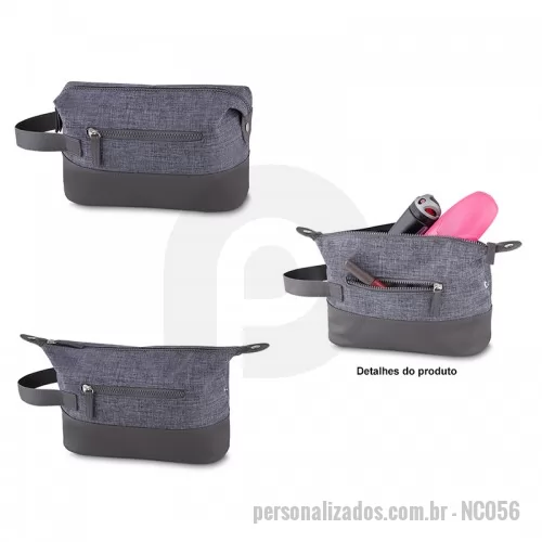 Nécessaire personalizado - Necessaire com Detalhes em Couro Sintético