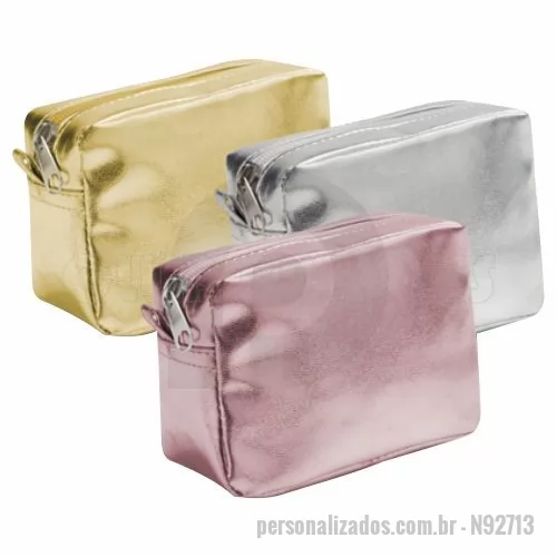 Nécessaire personalizado - Necessaire em PVC. Disponível em várias cores. Gravação da logomarca em 1 cor já inclusa.  Tamanho Aprox: 14 x 9,5 x 7,0 cm  