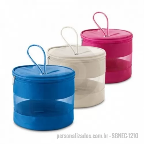 Nécessaire personalizado - Necessaire Microfibra e Tela, bolsa de cosméticos. MEDIDA: 15,5 x 14,5 cm. GRAVAÇÃO: Transfer 1 cor ou Full Colour, medidas aproximadas 2,0 x 9,0 cm.