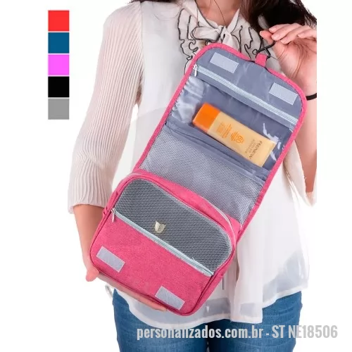 Nécessaire personalizado - Necessaire Nylon Personalizada, Dimensões 19,7x13 cm