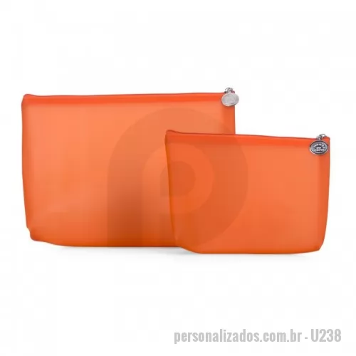 Nécessaire personalizado - NECESSAIRE TRANSPARENTE FOSCO  COLORIDO PERSONALIZADO COM LOGO 