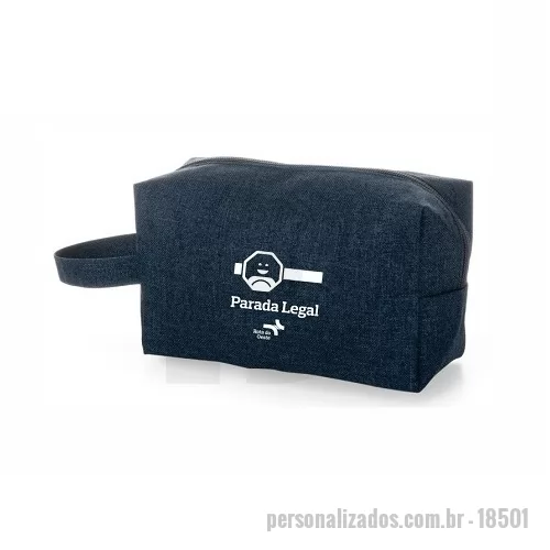 Nécessaire personalizado - Necessaire de nylon colorido com alça lateral, parte interna com forro de poliéster.