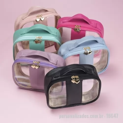 Nécessaire personalizado - Nécessaire de pvc e pu resistente à água, versão pequena.