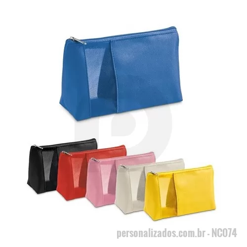 Nécessaire personalizado - Nécessaire Tecido com Detalhe em Rede