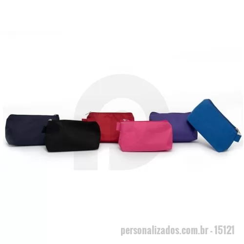 Nécessaire personalizado - Nécessaire de nylon com alça pequena para acesso de chaveiro ou gancho.
