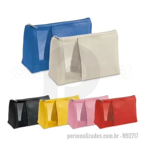 Nécessaire personalizado - Necessaire em Microfibra com rede. Disponível em várias cores.