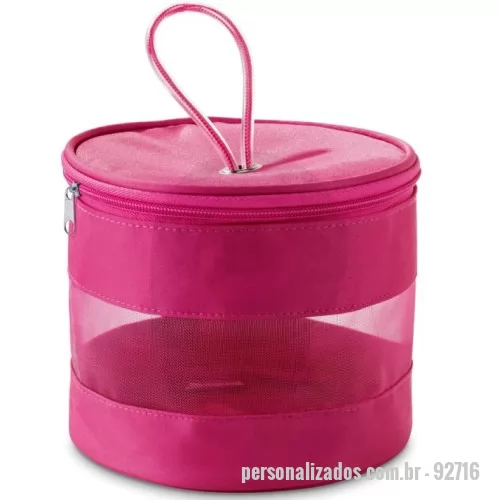 Nécessaire personalizado - Nécessaire Personalizado - 92716 - Bolsa de cosméticos em microfibra e tela mesh - 179175 - Nécessaire