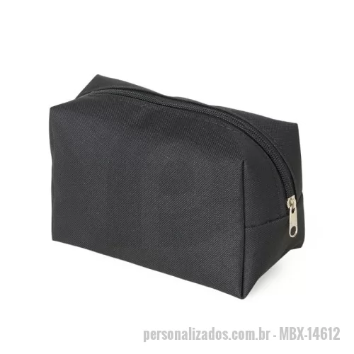 Nécessaire personalizado - Nécessaire de nylon inteira colorida com zíper na parte superior e forro emborrachado.