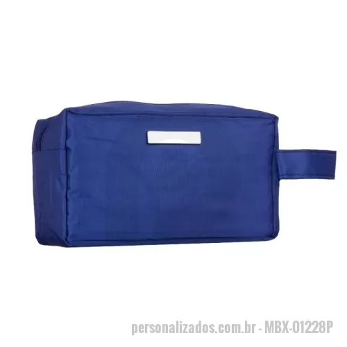 Nécessaire personalizado - Nécessaire de pvc resistente à água com plaquinha metálica fixa.