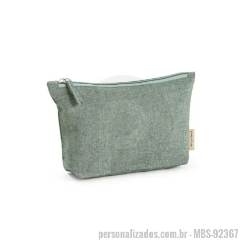 Nécessaire personalizado - Bolsa multifunções em 70% algodão reciclado e 30% poliéster reciclado (140 g/m²). Interior com forro 100% algodão