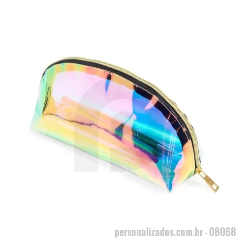 Nécessaire personalizado - Com a nossa nécessaire holográfica, você leva muito mais do que o necessário, leva estilo! Produzida em TPU resistente à água, ela oferece um visual único e encantador.
