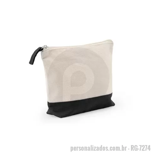 Nécessaire personalizado - Necessaire para cosméticos 100% algodão (340 g/m²) bicolor. Disponível numa variada gama de cores.