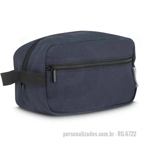 Nécessaire personalizado - Nécessaire em algodão reciclado 340 g/m2 e interior de poliéster 210D.