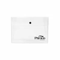 Necessarie em PVC com aba e botão, medindo 21X15X6cm