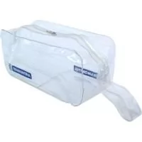  Nécessaire personalizada confeccionada em PVC cristal transparente.