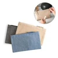multifunções Bolsa multifunções com algodão reciclado (140 g/m²) e zíper. 225 x 120 mm