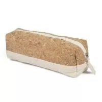 Necessaire em algodão cru com detalhe em cortiça.