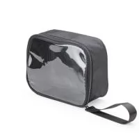 Nécessaire confeccionada em nylon, com frente em visor transparente, fechamento por zíper e alça superior. Inclui também uma alça de transporte em nylon.  Altura :  15,5 cm  Largura :  20 cm  Profundidade :  8 cm