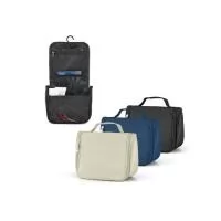 Bolsa de cosméticos em microfibra com vários bolsos interiores e gancho de pendurar. 200 x 160 x 85 mm