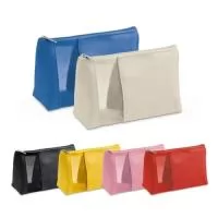 Necessaire em Microfibra com rede. Disponível em várias cores.