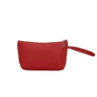 Necessaire confeccionado em PVC impermeável com revestimento interno em poliéster. Conta com alça lateral para transporte.