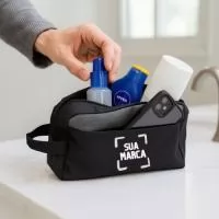 Necessaire com dois Bolsos produção própria. Produzimos em qualquer cor, inclusive com o logotipo da empresa 