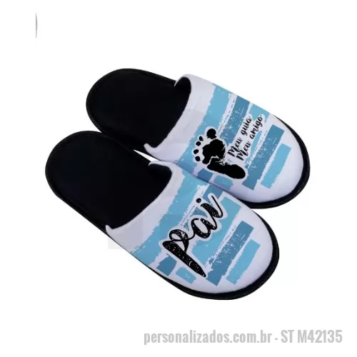 Pantufa personalizada - Pantufa Personalizada, Fabricada em Poliéster a pantufa personalizada possui área nobre para a impressão do logomarca de empresas. A impressão é feito em sublimação sem limite de cores. Brinde indicado para promover sua marca presenteando clientes e 