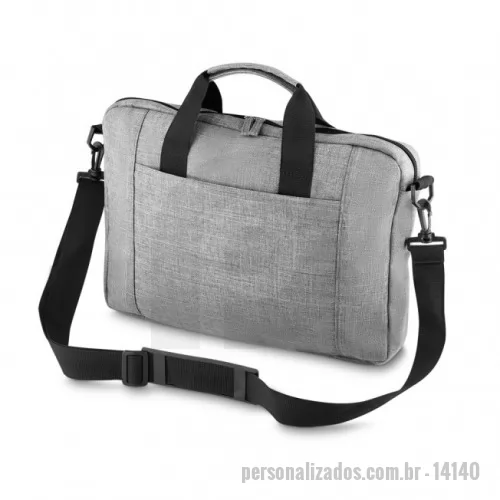 Pasta executiva personalizada - Pasta executiva de poliéster, possui bolso externo com zíper, compartimento superior com bolsos para documentos e compartimento para notebook. Acompanha alça para mãos e alça de uso transversal ajustável(removível).