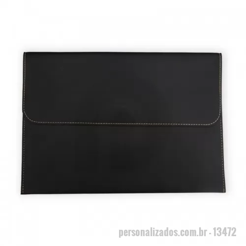 Pasta executiva personalizada - Pasta envelope em couro sintético com botão para lacre.