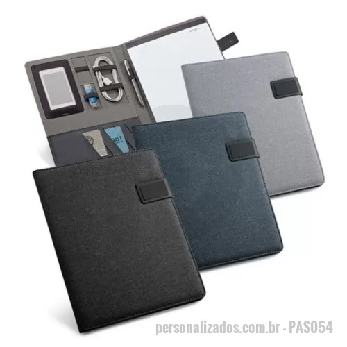 Pasta executiva personalizada - Pasta Convenção com Bloco de Anotações e Porta Celular