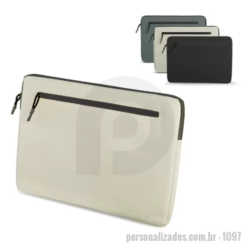 Pasta executiva personalizada - Porta notebook confeccionado em RPET 600D impermeável com revestimento em PVC, compartimento para notebook de até 14” e bolso frontal com zíper.