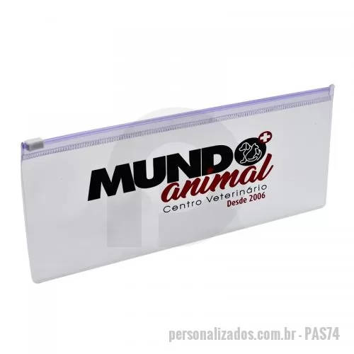 Pasta personalizada - Pasta Zip Cristal Personalizada