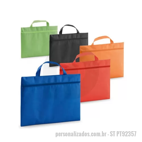 Pasta personalizada - Pastas para Eventos, Material TNT 80 gramas, Cores Azul, Preta, Laranja, Vermelho e Verde, Medidas 38,0 x 30,0 cm