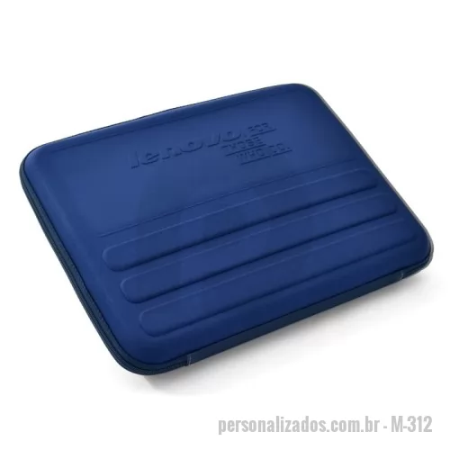 Pasta personalizada - A melhor maneira de divulgar sua marca em um brinde personalizado é a de optar por itens criativos, funcionais e de qualidade – esta pasta para notebook, por exemplo, é uma excelente opção. Confeccionada em E.V.A termomoldado em helanca, garante resistência, firmeza e a proteção do aparelho.  Seu formato ergonômico permite eficiência na hora de armazenar o notebook e funciona como apoio na hora de abrir o eletrônico e usá-lo. Permite ser adaptado para diferentes tipos de públicos que tenham interesse em design moderno e que são atentos às novas tecnologias. Com este brinde personalizado você levará sua marca para o dia a dia de seus colaboradores que irão aproveitar e se encantar pela funcionalidade deste item