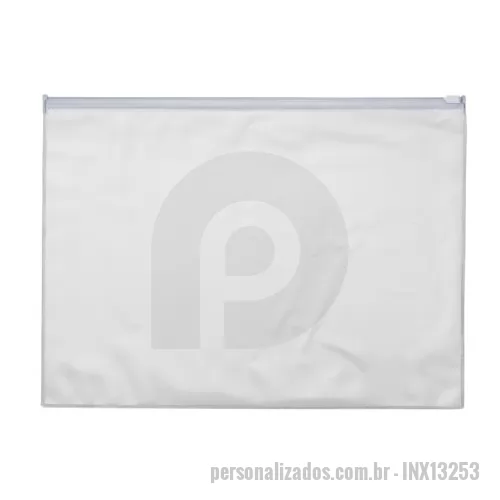 Pasta zip zap personalizada - Pasta de pvc cristal transparente com fechamento zip zap.