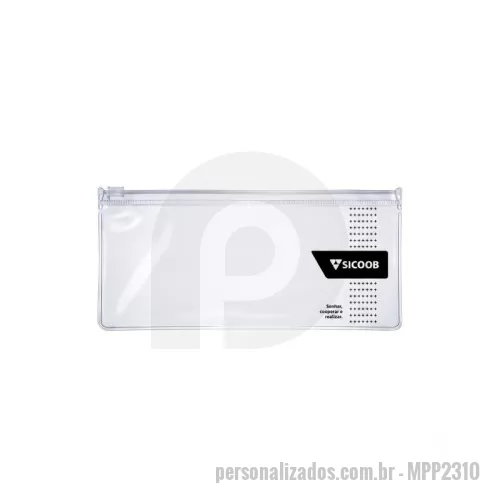 Pasta zip zap personalizada - Estojo Zip Zap Personalizado – Material em PVC – Medida 23x10 cm – Solda Reforçada – Cursor Plástico – Logo de sua preferência.