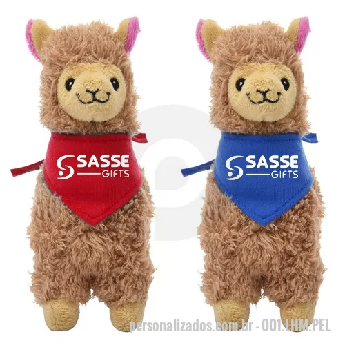 Pelúcia personalizada - Lhama em Pelucia com Bandana Personalizada.