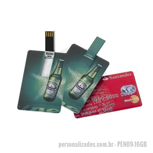 Pen Card personalizado - Pen Drive Personalizado 16GB em Formato de Cartão