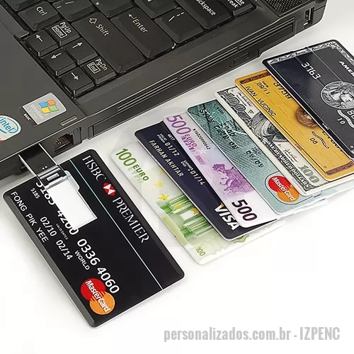 Pen Card personalizado - Pen Card, capacidades 4, 8 e 16 Gb, ótimo para aplicação do seu logotipo